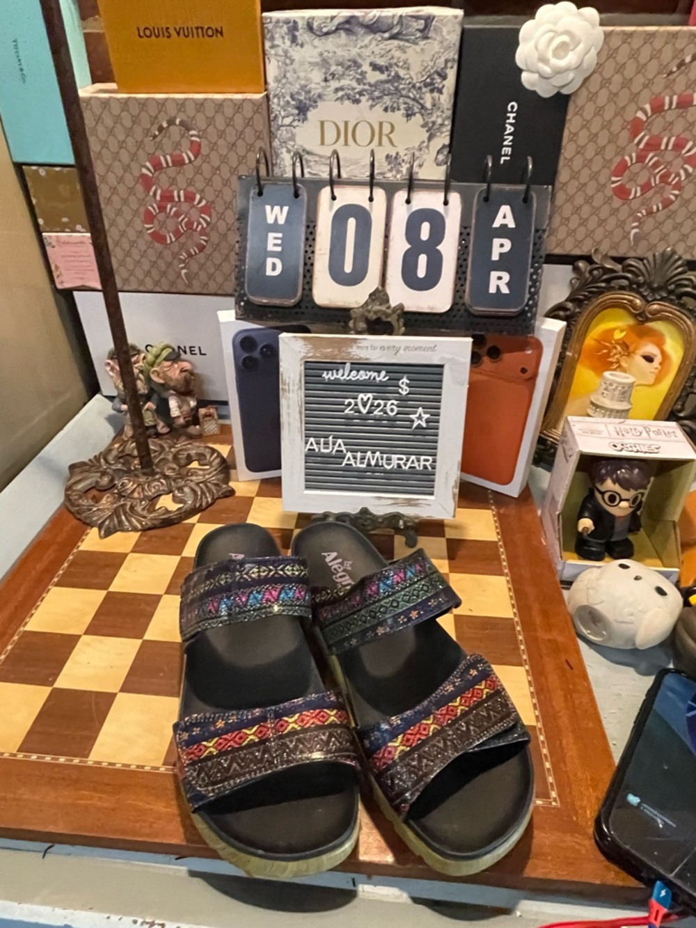 Alegria Sandals Aztec Print Multicolored 2 Strap